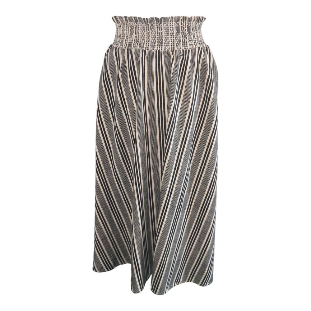 Flint & Moss New York Womens Maxi Skirt White & Black Stripes Boho Chic Size XL - Picture 3 of 5